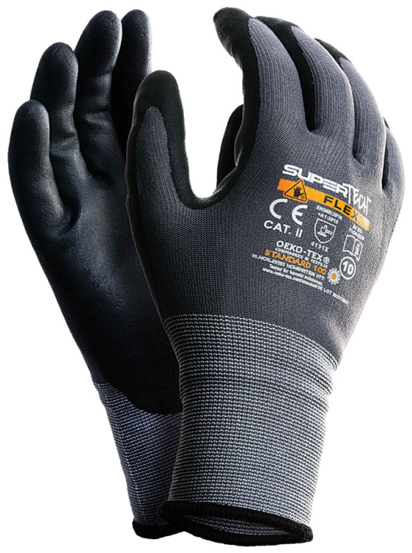 Ochranné rukavice SUPER TECH FLEX, mikropenový nitril, veľkosť 6, VASKO