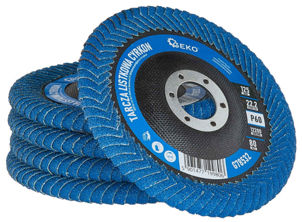 Brúsny lamelový kotúč polkruhový na zvary 125 x 22,2 zrno 60 ZIRKON, GEKO 4