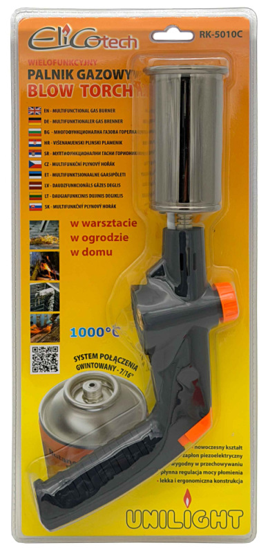 Plynový horák s priemerom dýzy 58 mm, pripojenie na závit 7/16", ELICO 1