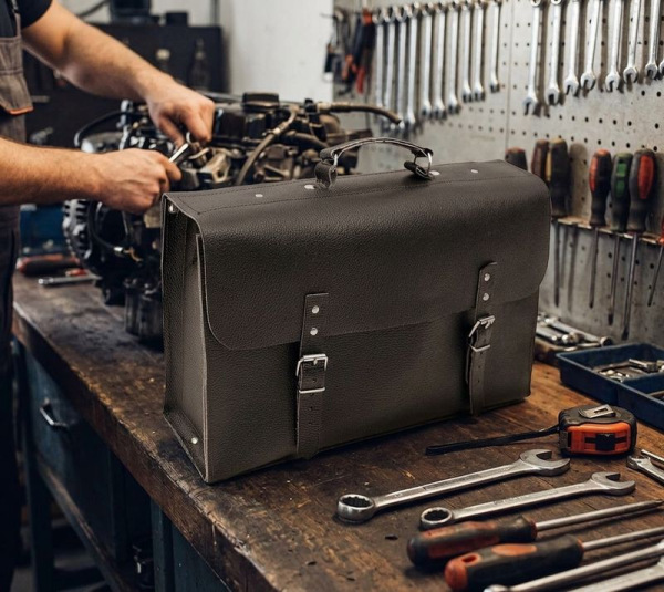 Brašňa kožená BM40, monterska, na náradie, 40x26x10 cm 1