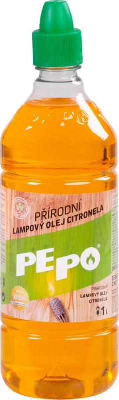 Olej PE-PO® lampový 1000 ml, prírodný, repelentný, proti komárom, Citronella