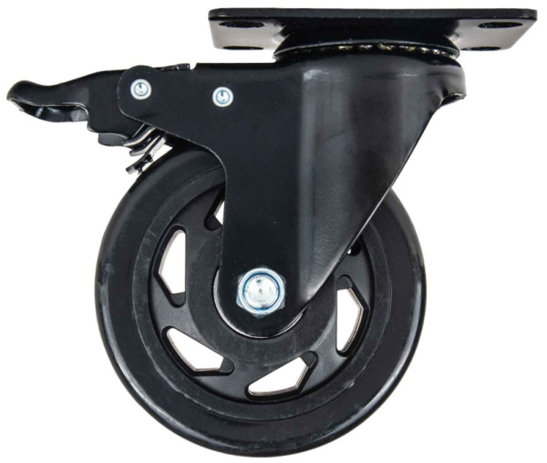 Sada 4 otočných koliesok 100 mm, nosnosť 120 kg - 2 kolieska s brzdou, GEKO 3