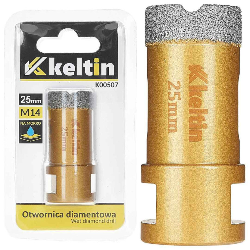 Vrták diamantový korunkový, závit M14 do uhlovej brúsky priemer 25 mm, GEKO 2