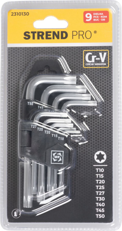 Sada kľúčov Strend Pro HK0042, 9 dielna, T10-T50, Torx, zástrčná 3