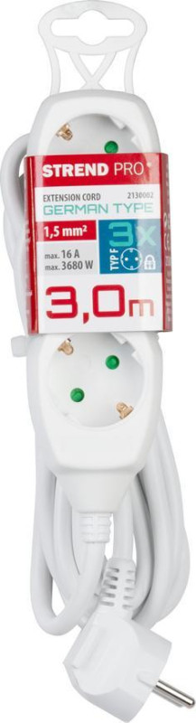 Cable GERMAN socket Strend Pro DG-803B 3,00 m, 3 sockets, HU, RO, SRB, CRO 1