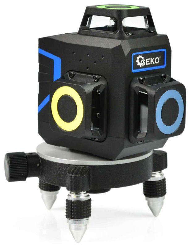 Laser krížový samonivelizačný, presnosť 1,5 mm/5m, dosah 30 m, 360°, 12 lúčov, GEKO 10