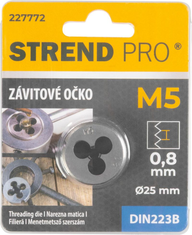Očko Strend Pro, závitové, M5x0,8 mm, metrický závit priemer 25 mm, DIN223B 1