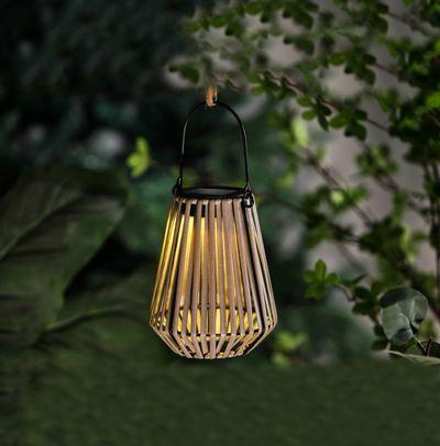 Lampa Strend Pro Garden, solárna, LED, závesná, ratan, 12x12x24 cm