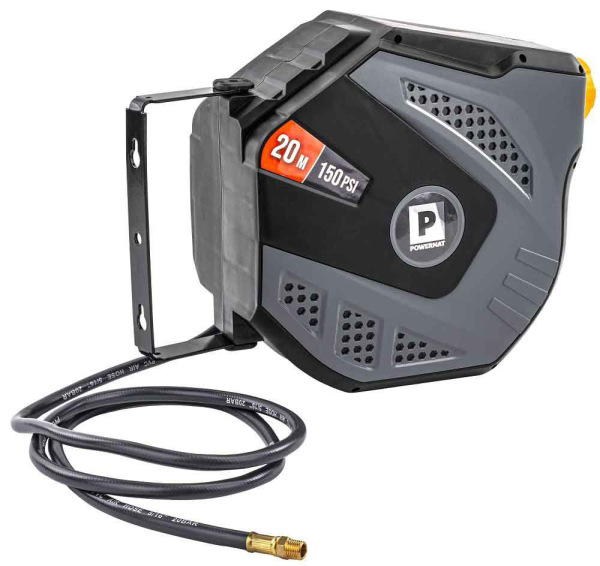 Samonavíjací závesný bubon s hadicou na vzduch, 8 x 12 mm, dĺžka 20 m, POWERMAT 1