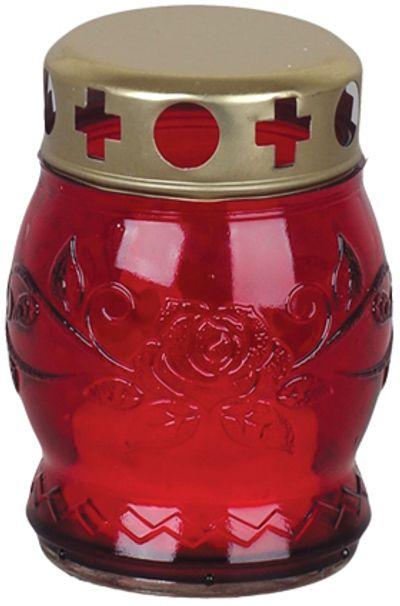 Kahanec Grave, červené sklo, 6-8 h, 25 g, výška 10 cm, na hrob