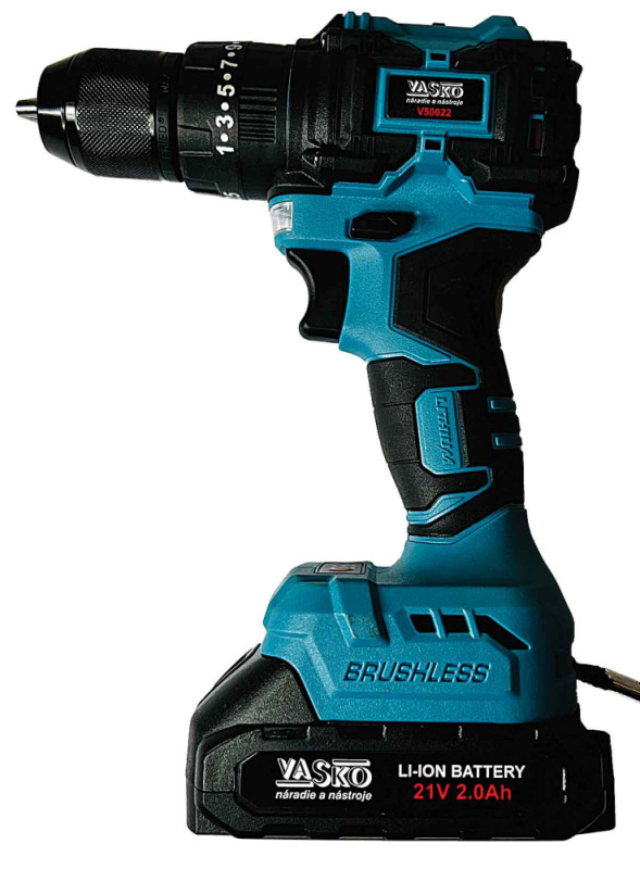 Akumulátorový vŕtací skrutkovač, 2x 2Ah batéria, 1x nabíjačka, 42Nm VASKO