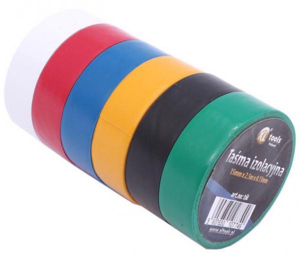 Izolačná páska PVC 3 m, 6 farieb, XL-TOOLS