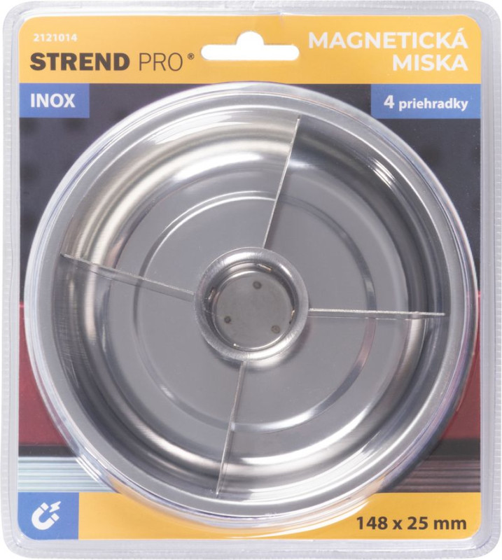 Miska Strend Pro, nádoba, na skrutky, magnetická, 4 priehradky, nerez, 148x25 mm 4