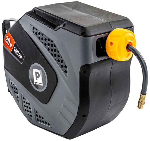 Samonavíjací závesný bubon s hadicou na vzduch, 8 x 12 mm, dĺžka 20 m, POWERMAT 17