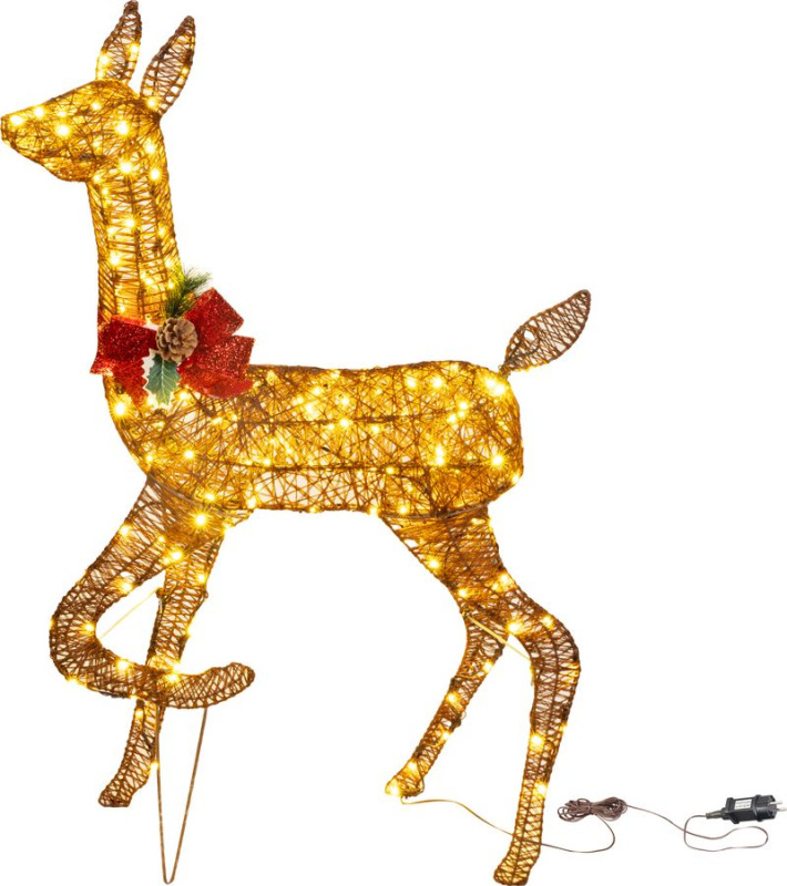Dekorácia MagicHome Vianoce, jeleň, kov, 200xLED teplá biela, 0.9 m