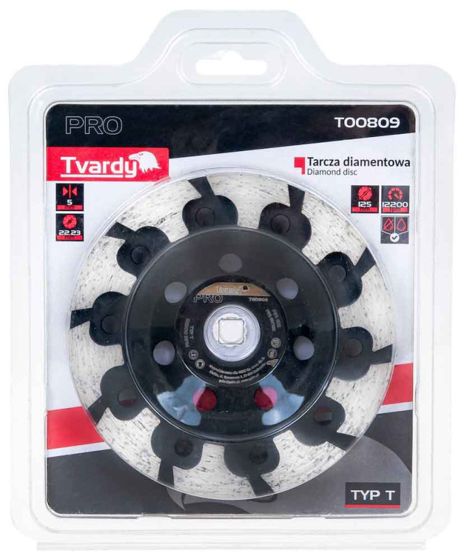 Brúsny diamantový kotúč 125x5x22,23 mm, segmentový typ-T, PROFI, TVARDY 3