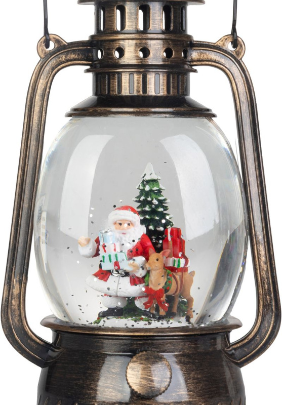 Lampáš MagicHome Vianoce, santa, plast, čierny, 1xLED teplá biela, 12x10x20.5 cm, 3xAA 2