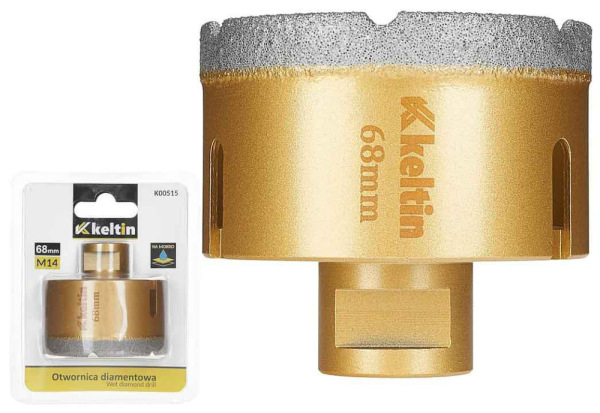 Vrták diamantový korunkový, závit M14 do uhlovej brúsky priemer 68 mm, GEKO 1