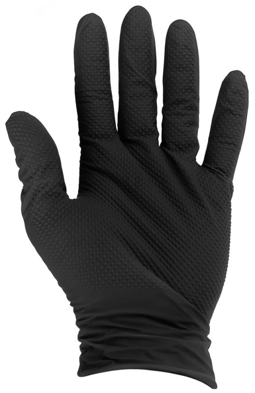 Rukavice nitrilové čierne, sada 50ks, veľkosť L, SOLID GRIP, GEKO 2