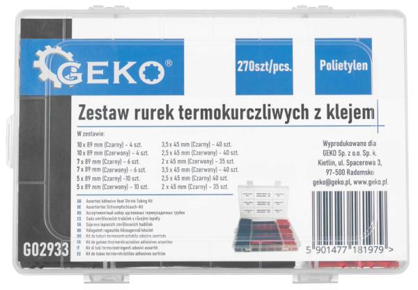 Sada čierno-červených termosťahovacích trubkových izolácii s lepidlom, 270-dielna sada 1