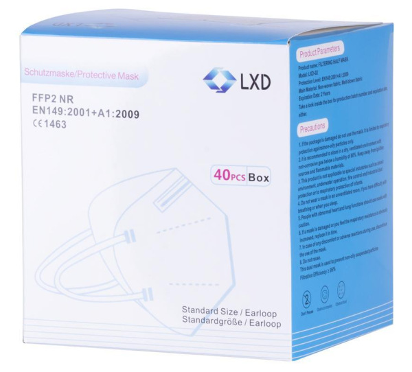Respirator XJ9501, FFP2 NR, EN 149+A1, CE 1463 2