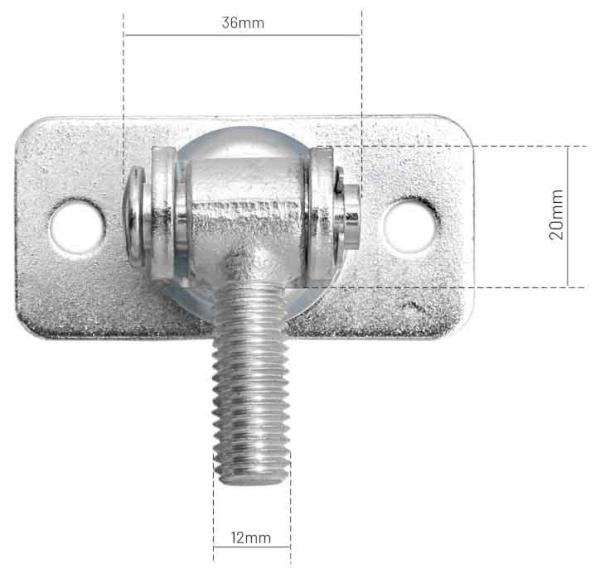 Nastaviteľný záves M12, dvojitá platňa 75 x 37 mm, colný sadzobník 7308 9098