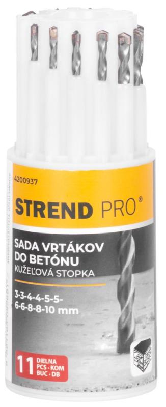 Sada vrtákov Strend Pro, do betónu, valcová stopka, 13,3x5,4x5,4 cm, bal. 11 ks 1