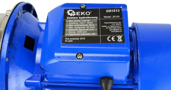 Domáca vodáreň 1.100 W, nádrž 24 l, max. výška 9 m, 60 l/min, tlačná dĺžka 45 m 2