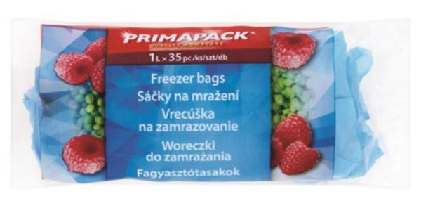 Vrecko Primapack, vrecúško, sáčok, na zamrazovanie potravín do mrazničky, 1 lit., 35 ks