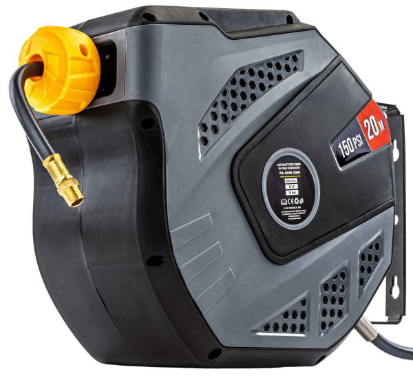 Samonavíjací závesný bubon s hadicou na vzduch, 8 x 12 mm, dĺžka 20 m, POWERMAT 6