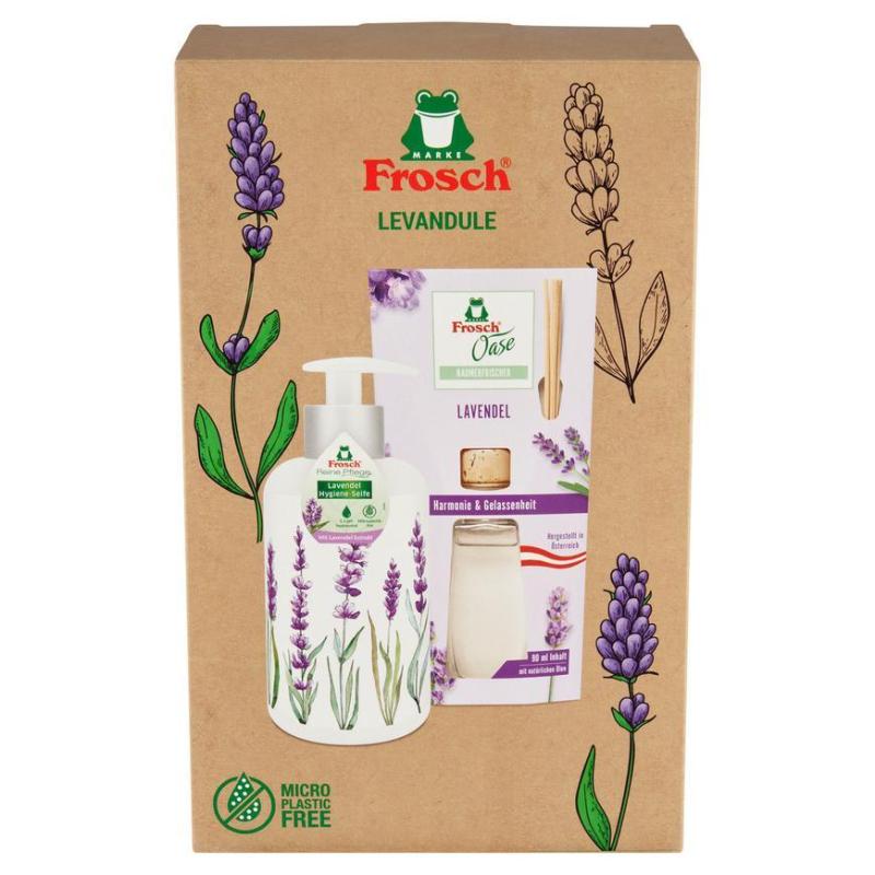 Súprava darčeková Frosch, levanduľa, difúzer a tekuté mydlo, 90 ml + 300 ml