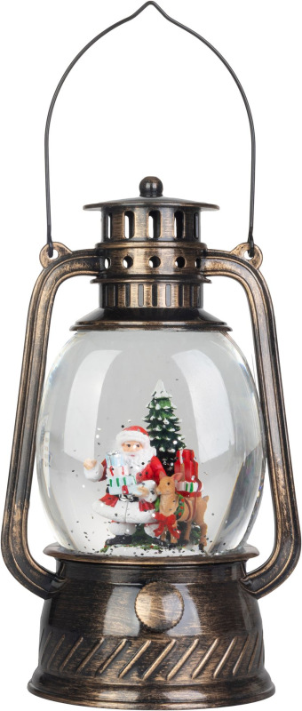 Lampáš MagicHome Vianoce, santa, plast, čierny, 1xLED teplá biela, 12x10x20.5 cm, 3xAA 1