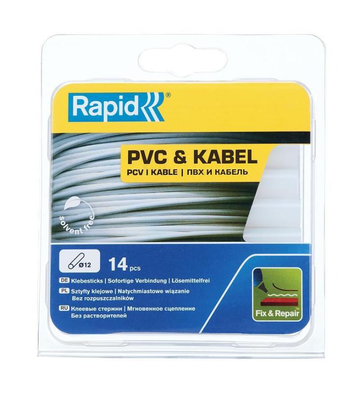 Tyčinka RAPID, 12x94 mm, PVC a káble, 14 ks, tavná, lepiaca, náplň do tavnej pištole 2