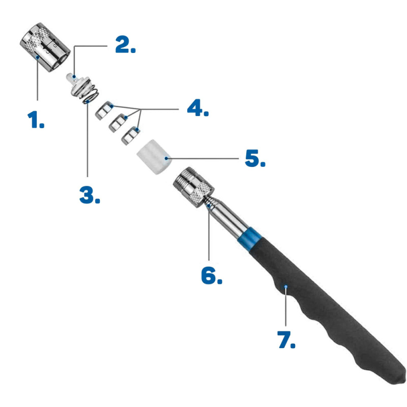 Vyťahovač magnetický teleskopický + Led 80 cm, GEKO 2