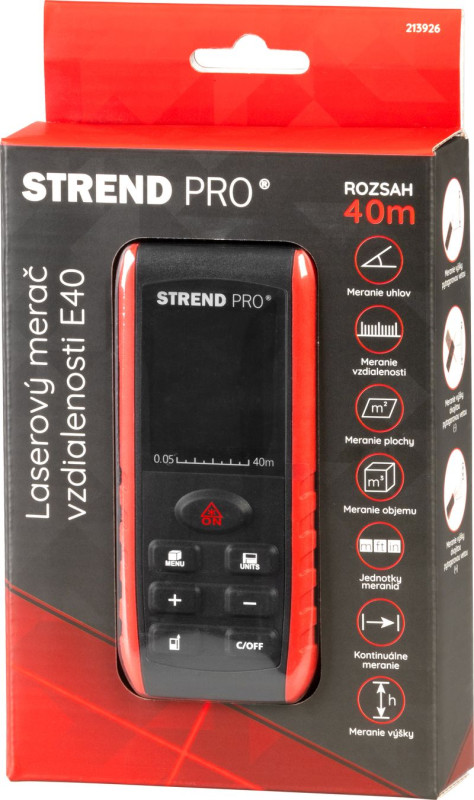 Merač vzdialenosti Strend Pro DIME 40M, laserový 9