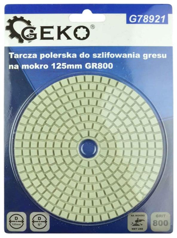 Brúsny diamantový kotúč 125 mm, zrno 800 suchý zips, brúsenie na mokro, GEKO 1