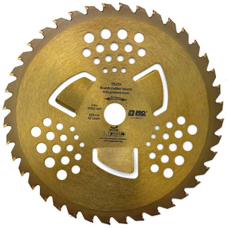 Pílový kotúč do krovinorezu s SK plátkami 255 x 25,4 mm, z40 s 3 bočnými zubami, XL-TOOLS