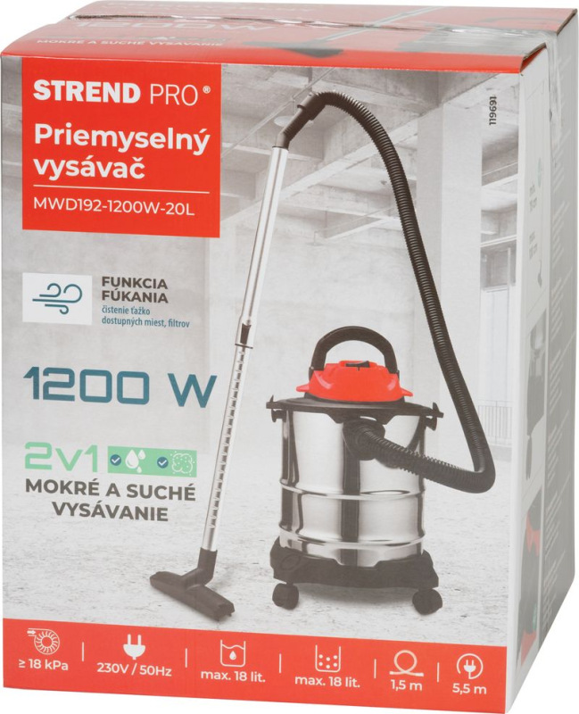 Vysávač Strend Pro MWD192, 20 lit, 1200W, priemyselný 6