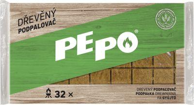 Podpaľovač PE-PO® drevný pevný, 32 ks, rozpaľovač na gril, kachle, krby, pece