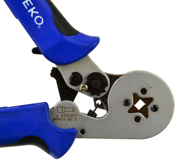 Kliešte krimpovacie-lisovacie na koncovky káblov-dutinky, 0,25-10 mm, GEKO 1