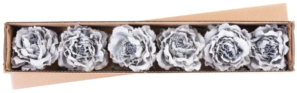 Kvet MagicHome, pivónia, sivá, stonka, veľkosť kvetu: 11 cm, dĺžka kvetu: 21 cm, bal. 6 ks 1