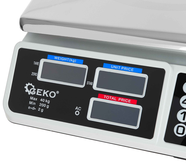 Digitálna stolná váha do 40 kg, plocha váženia 33 x 23 cm, GEKO 1