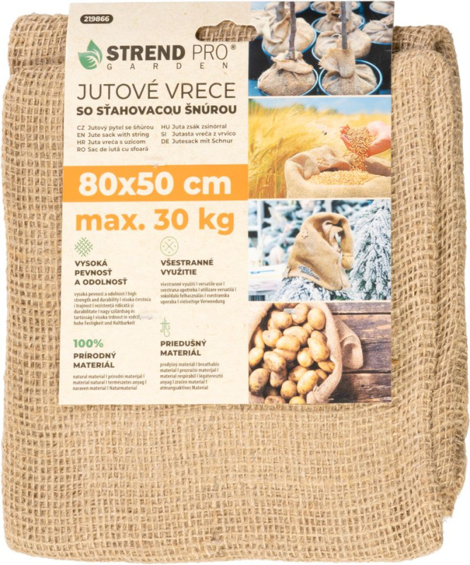 Vrece Strend Pro Garden, jutové, 80x50 cm, max.30 kg, so šnúrou 2