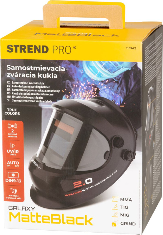 Kukla zváračská Strend Pro Galaxy MatteBlack, AutoDark, samostmievacia 1