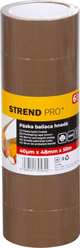 Páska Strend Pro, 48 mm, L-50 m, 40 µm, OPP, baliaca, lepiaca, hnedá, bal. 6 ks