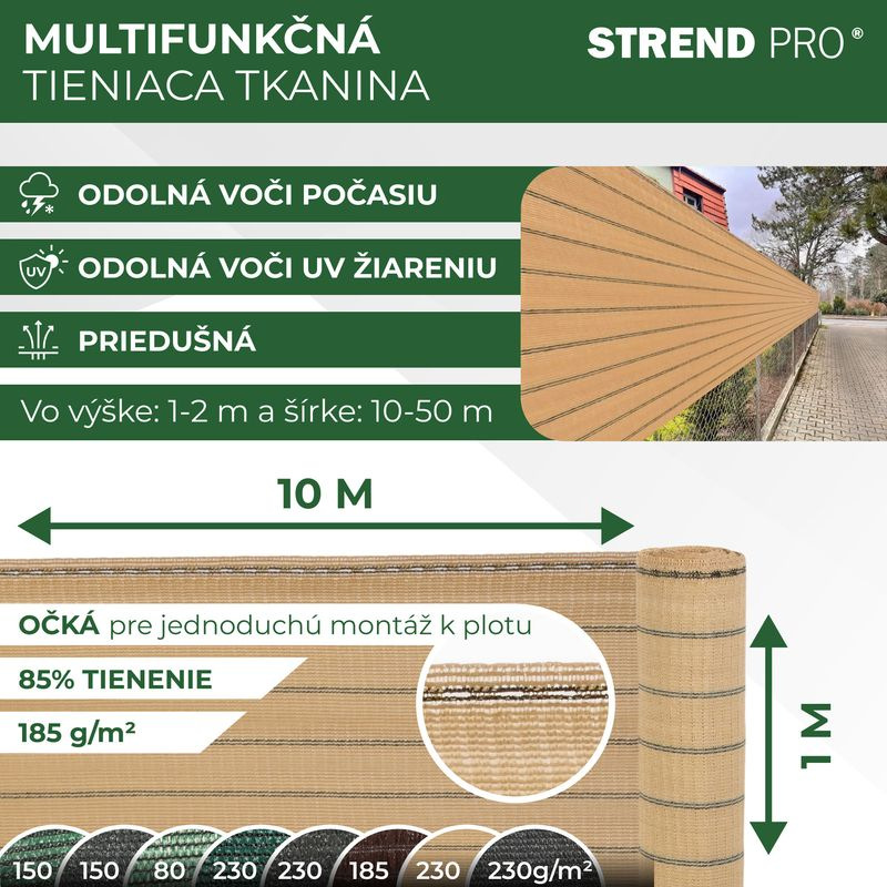 Tkanina tieniaca GoldScreen WE 1x10 m, UV, 185 g/m2, béžová 2