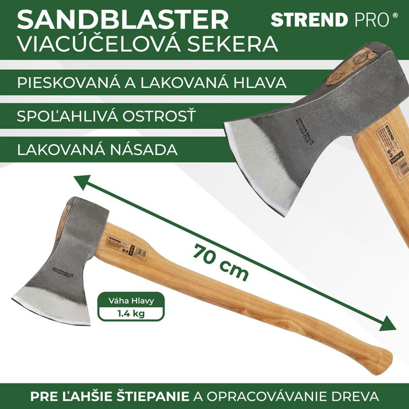 Sekera Strend Pro A613B Sandblaster 1400 g, drevená násada 700 mm 2