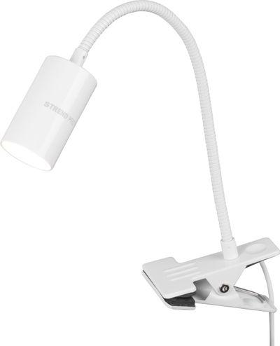 Lampa Strend Pro, stolná, s klipsou na uchytenie, Alu, biela, USB, 41 cm