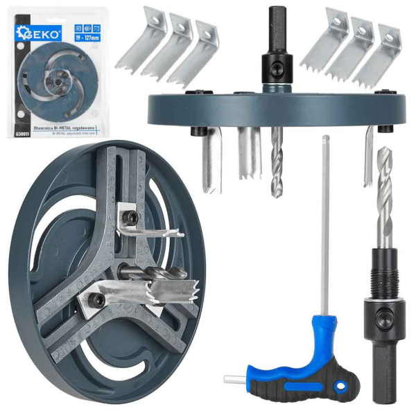 Nastaviteľá vykružovacia píla z bimetalu 19-127 mm, GEKO