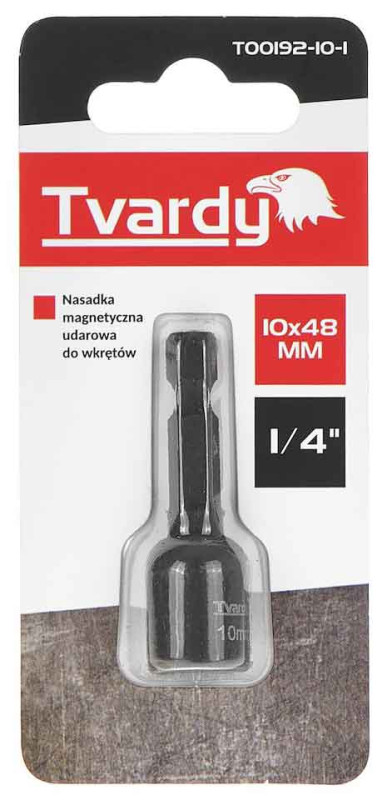 Adaptér úderový 1/4" 6 hran magnetický 10x48 mm, TVARDY 2